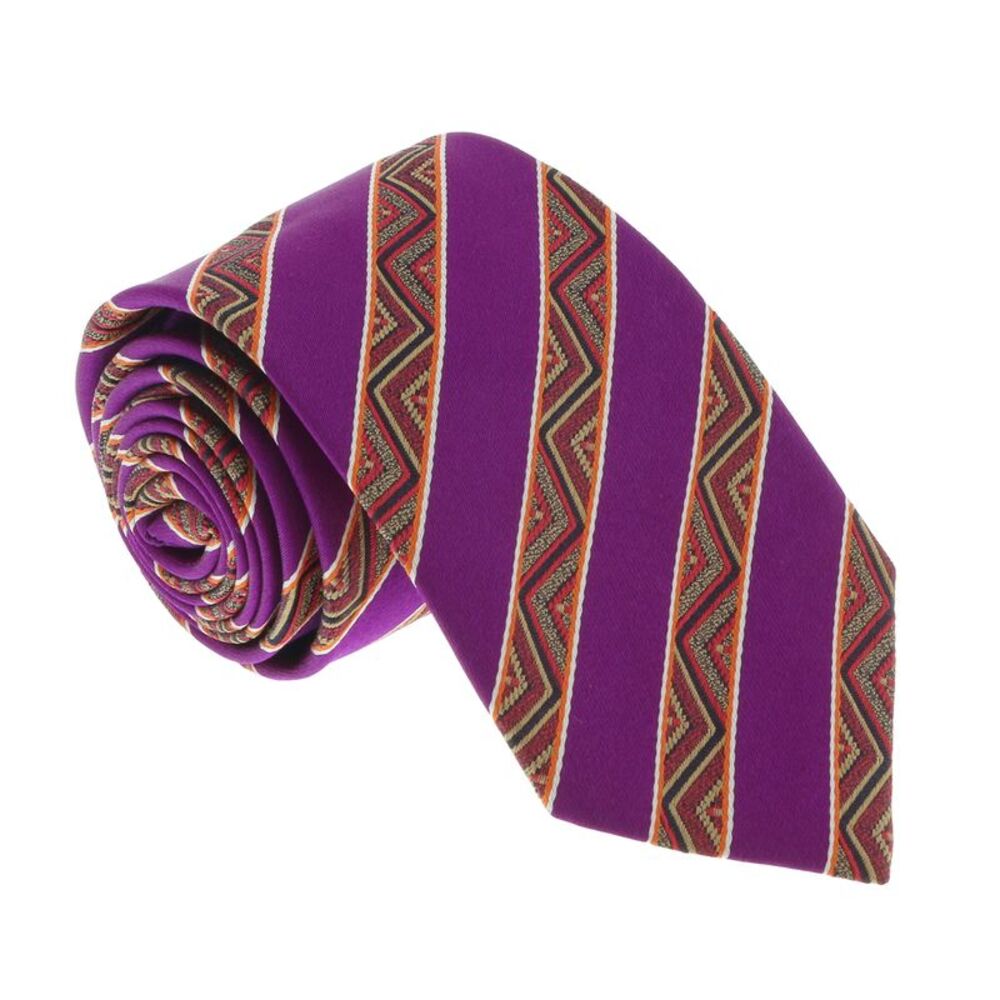 Missoni U5128 Purple/Gold Awning 100% Silk Tie